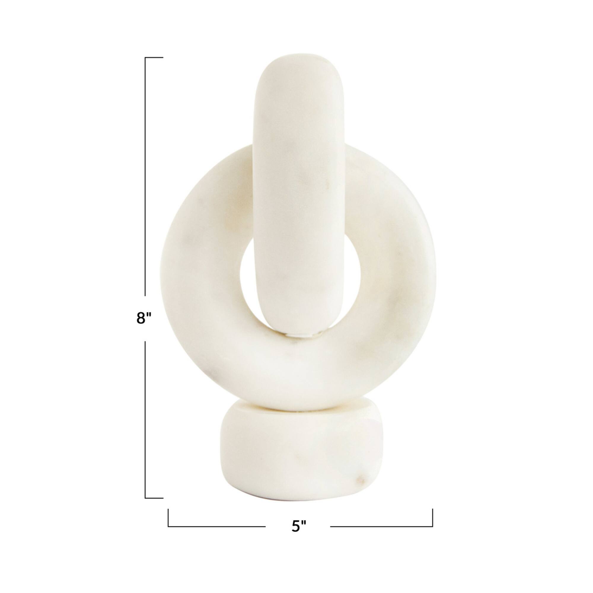Hello Honey® 8" White Decorative Marble Chain Link Taper Candle Holder